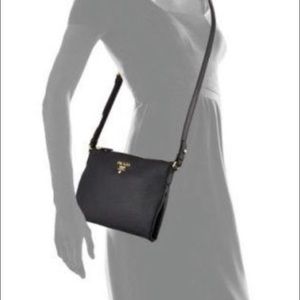 PRADA Vitello Daino Medium Pouch Crossbody Bag